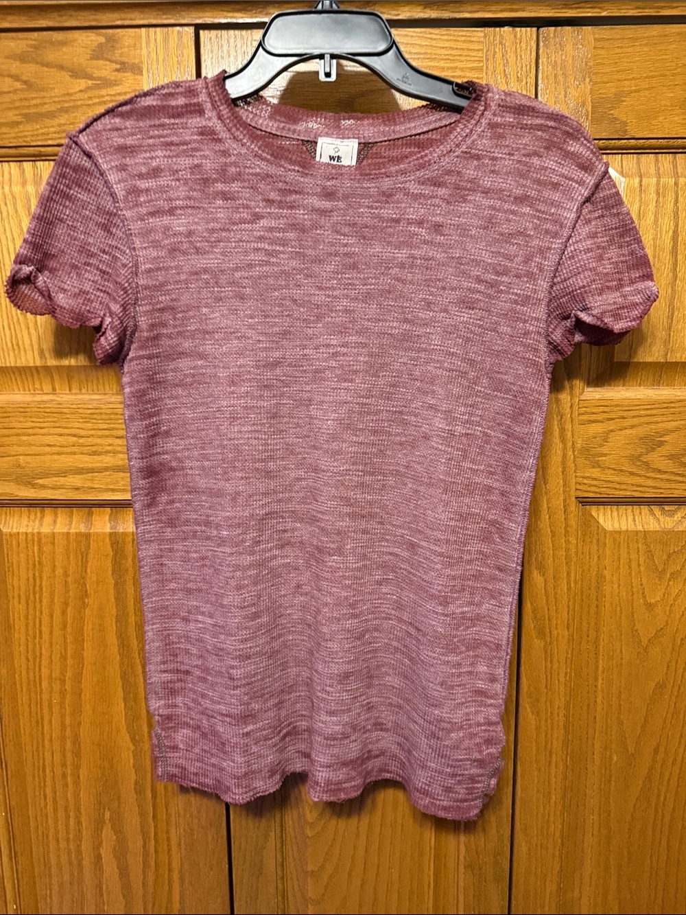 We The Free Short Sleeve Ribbed Tee in Mauve- Medium